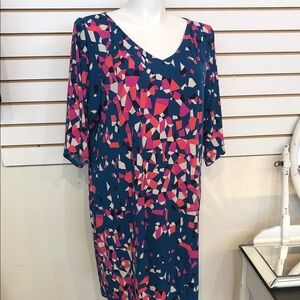 Leota Multicolor Geometric Press Dress